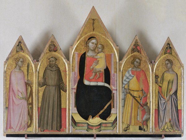 Allegretto Nuzi, Madonna con il Bambino in trono tra santi, tempera su tavola. Apiro (MC), Palazzo Comunale