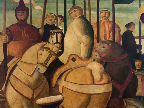 Salvatore Fiume, Italia mitica (particolare), 1950, olio su tela, m 280 x 15,30, Dipinto per il transatlantico Giulio Cesare