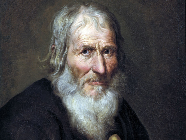Giacomo Ceruti, Vecchio pitocco con bastone, olio su tela, 75 x 55 cm.