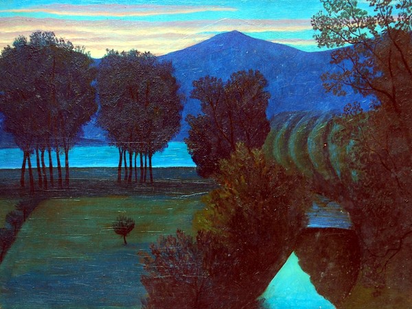 Luigi Russolo, Sera, 1945. Olio su tavola (Firmato e titolato sul retro da Luigi Russolo), cm 60x80