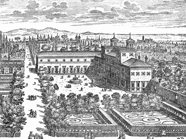Villa Medici, Roma, Prospettiva del giardino del Serenissimo Gran Duca di Toscana sul Monte Pincio, da un'incisione di Giovanni Battista Falda | © Wikimedia Commons