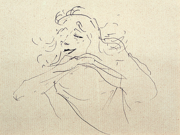 Henri de Toulouse-Lautrec, Study of Y. Guilbert (II), 1894, Disegno a inchiostro, 12 x 11 cm | © Herakleidon Museum, Athens Greece