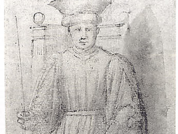 Bottega di Piero della Francesca, Uomo seduto su un trono, seconda metà del quindicesimo secolo.