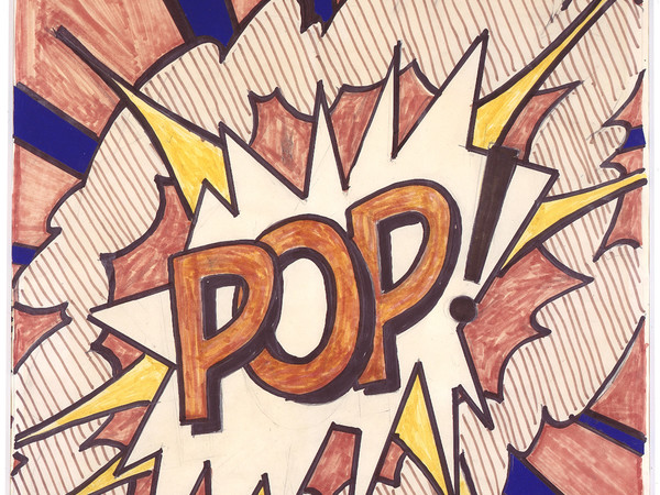 Roy Lichtenstein, Newsweek Pop! Cover (Study), 1966. Felt-tip marker and cut-and-pasted printed paper on newsprint, 28 1/2 x 22 inches / 72.4 x 55.9 cm. Collection of Marsha and Jeffrey Perelman