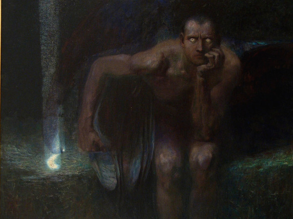 Franz von Stuck (Tettenweis, 1863 - Monaco di Baviera, 1928), Lucifero, 1891, Olio su tela, 161 x 152 cm, Sofia, National Gallery