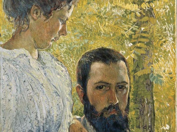Cuno Amiet, Autoritratto con la moglie (Selbstbildnis mit Gattin), 1899, Tempera su tela, 52 x 76 cm, Museo d'arte della Svizzera italiana, Lugano | Courtesy of Collezione Città di Lugano