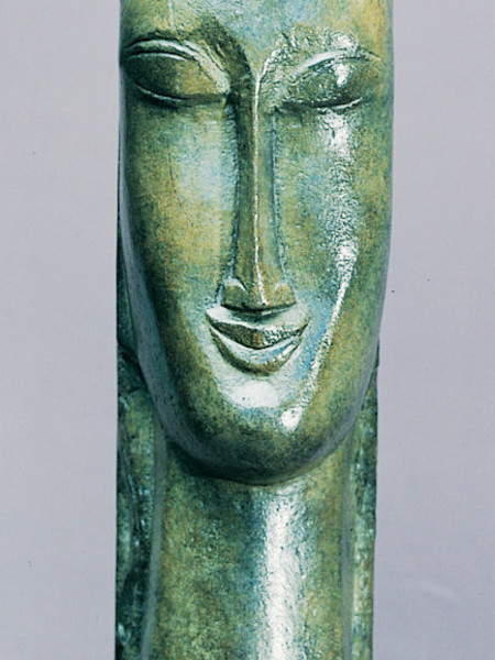 A. Modigliani, Tête de femme, 1912. h. cm 57; bronzo a cera persa