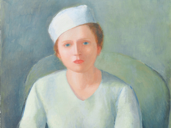 Virgilio Guidi, Donna dalla cintura rossa, 1934 circa, Olio su compensato, 72.2 x 90 cm