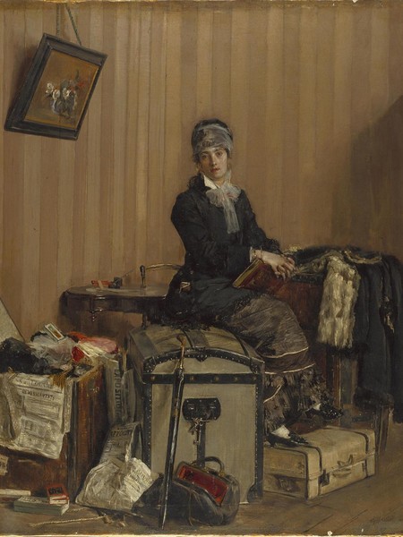 Antonio Mancini, Adieu Paris! (The customs), olio su tela