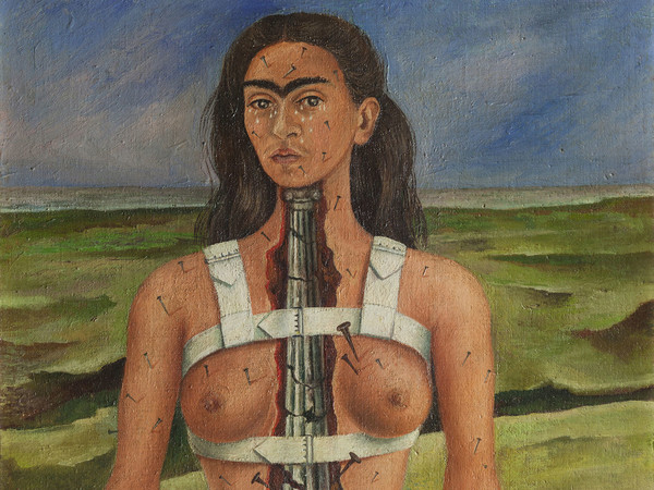 Frida Kahlo, La colonna spezzata, 1944. Olio su tela, 39,5 x 30,5 cm. Col. Museo Dolores Olmedo, Xochimilco, México. Photographs by Erik Meza / Javier Otaola; image © Archivo Museo Dolores Olmedo, 2013 Banco de Méxic
