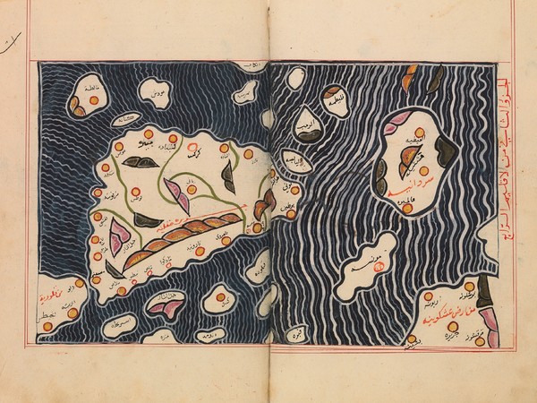 14th Century copy of a map of Sicily, A double page map of Sicily from Al-Idrisi’s Treatise, Unknown, c. 1300-1500 |© The Bodleian Libraries, University of Oxford