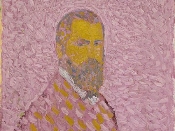 Cuno Amiet, Autoritratto in rosa (Selbstbildnis in Rosa), 1907, Olio su tela, 55 x 61 cm, Collezione privata