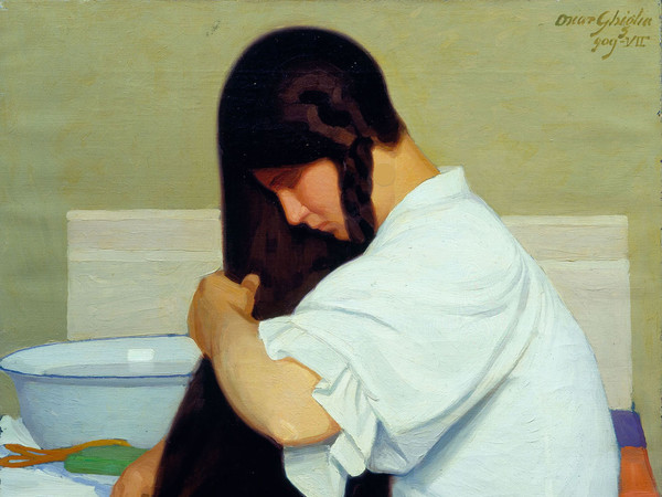 Oscar Ghiglia, La camicia bianca o Donna che si pettina, 1909, Olio su tela, Viareggio, Istituto Matteucci | Courtesy of Studio Esseci 2016