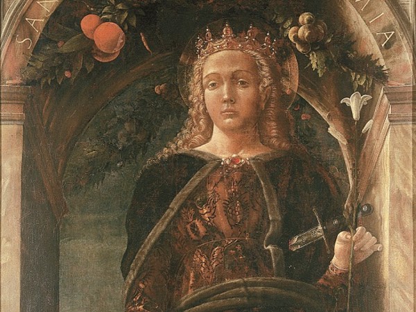 Andrea Mantegna (Isola di Carturo, 1431 ca. - Mantova, 1506), Sant’Eufemia, 1454, tela. Napoli, Museo di Capodimonte