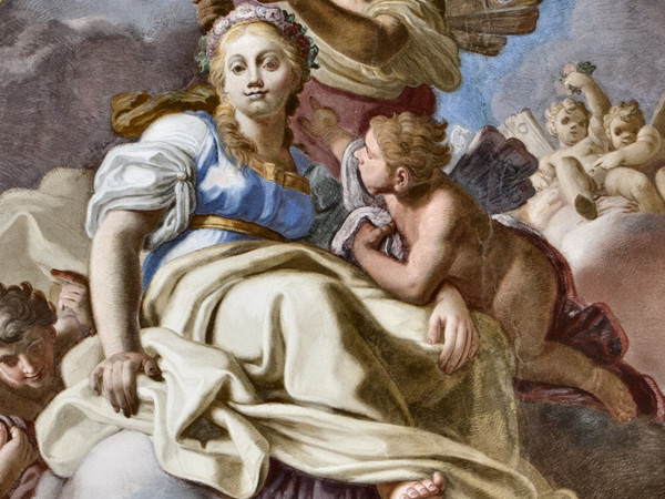 G. Starace Franchis, Primavera, Caserta Palazzo Reale, Volta ellittica, affresco, particolare