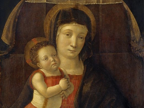 Giovanni Bellini, Madonna col Bambino, 1455 circa, Tempera su tavola, 32 x 50 cm, Musei Civici, Pinacoteca Malaspina, Pavia