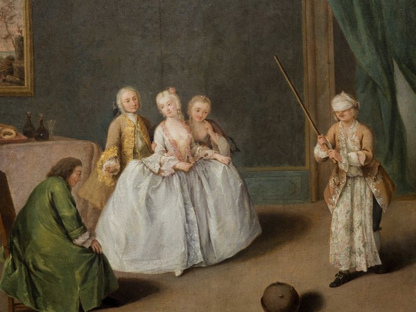 Pietro Longhi, Il Gioco della Pentola, Olio su tela, 65.3 x 54.5 cm, Collezione Intesa Sanpaolo Gallerie d'Italia - Palazzo Leoni Montanari, Vicenza