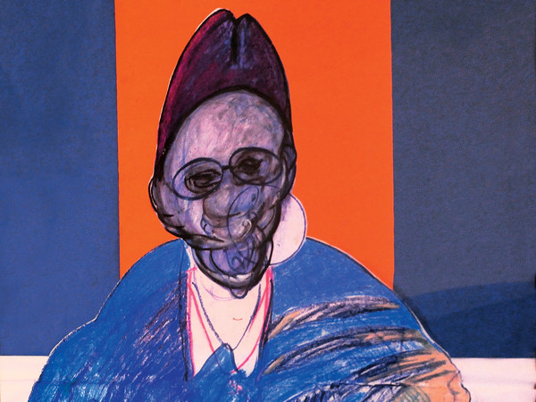 Francis Bacon, (Dublino, 1909 - Madrid, 1992), Papa, Pastello e collage su carta, 100 x 150 cm, Bologna,  Francis Bacon Collection of the Drawings donated to Cristiano Lovatelli Ravarino | Foto: Elettra Bastoni