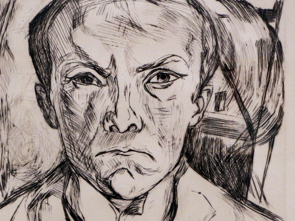 Tra gli artisti messi all'indice dal regime naziata anche Max Beckmann, Autoritratto frontale con frontone di casa nello sfondo, 1918 | Foto: Sailko (Own work), via Wikimedia Creative Commons