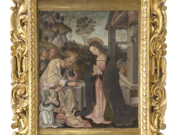 Seguace del Pintoricchio, Adorazione dei pastori. Tempera e olio su tavola. Dal Convento di Santa Maria Maddalena a Siena, Pinacoteca Nazionale di Siena