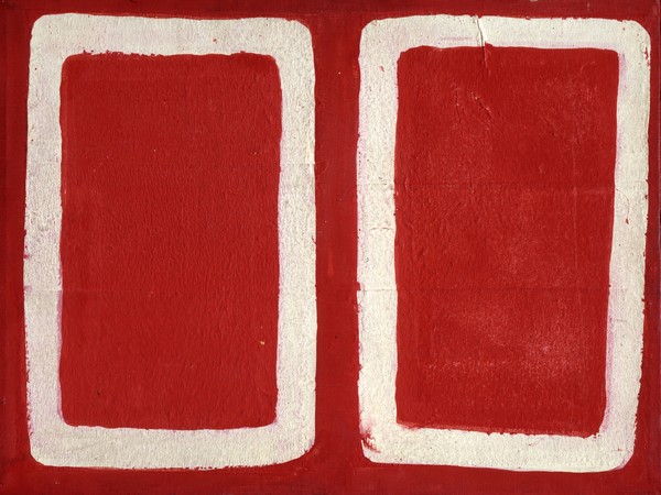 Tano Festa, A Raffaele, 1960, Acrilico e carta applicata su tela, Collezione privata, Roma