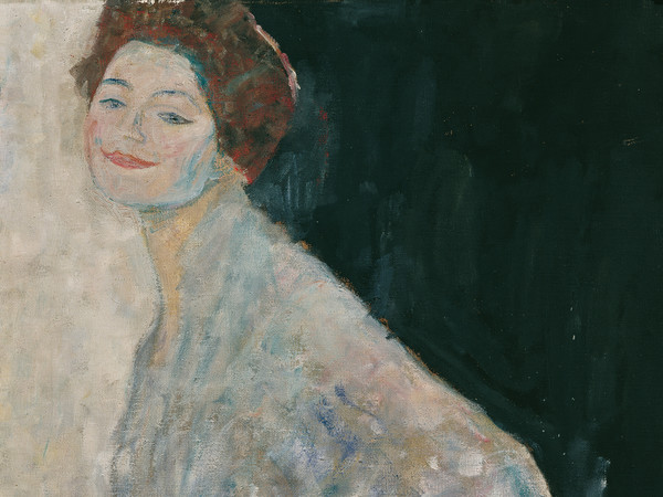 Gustav Klimt, Ritratto di signora in bianco, 1917-1918, Olio su tela, 70 × 70 cm, Belvedere, Vienna | © Belvedere, Vienna