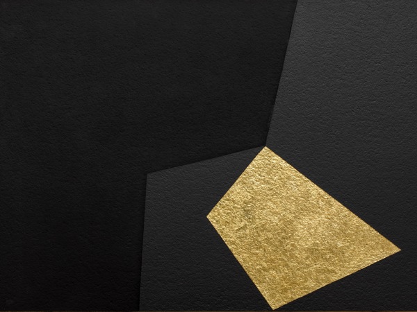 Alberto Burri, Nero e Oro, 1993. Acrylic, gold leaf and cellotex on canvas. 106x161,5 cm. Courtesy Mazzoleni