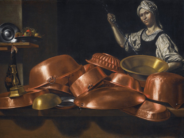 Evaristo Baschenis, Massaia con rami, olio su tela, 94x134, Collezione privata