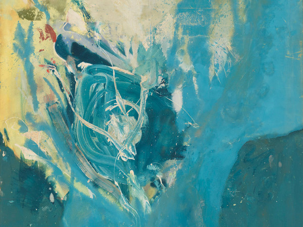 Helen Frankenthaler, Blue Territory, 1955. Olio e smalto su tela, 291,6 x 150,3 cm