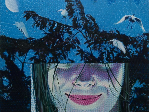 Claudio Cintoli, Half moon smile (Il sorriso della Mezza Luna), 1966, Olio su tela, 155 x 200 x 3, 15 kg ca., Collezione privata, Roma