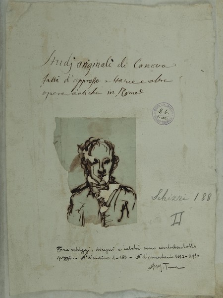 Antonio Canova. Autoritratto di Canova, frontespizio dell’Album