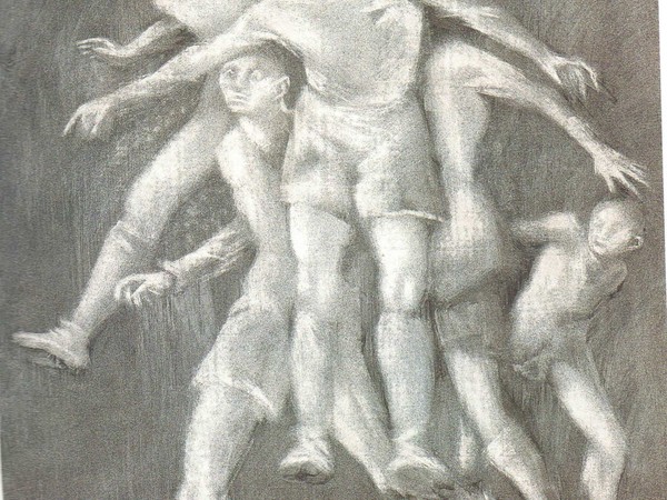 Corrado Cagli, Per una partita di calcio, 1953. Matita grassa su carta, cm 52x72. RAI, Roma