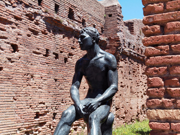Francesco Messina, Giovane Atleta, 1934-1992, granito verde, cm 193x93x157