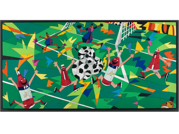 Ugo Nespolo, Mondiali di football, 1990, Galleria Campari, Sesto San Giovanni (MI)