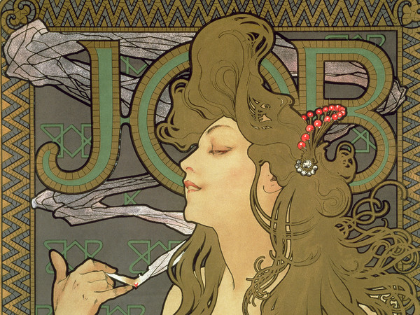Alphonse Mucha, Job, 1896, Litografia a colori, 66.7 × 46.4 cm | © Mucha Trust 2025