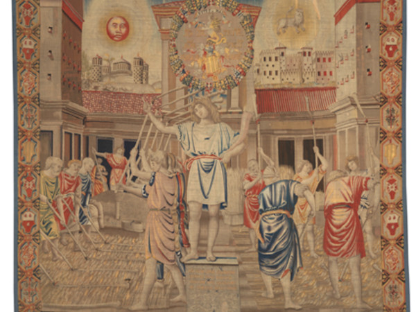 Benedetto da Milano con collaboratori, su cartone del Bramantino Luglio, 1504 circa?1509 (su cartone realizzato a partire dal 1501), lana e seta, cm 462 x 494. Milano, Castello Sforzesco, Civiche Raccolte d’Arte Applicata