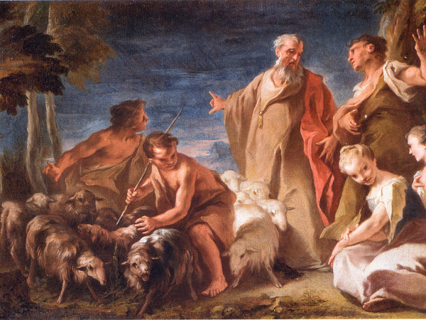 Nicola Grassi, <em>Giacobbe che si accomiata da Labano</em>, 1720-25 circa, Olio su tela, 50 x 34 cm