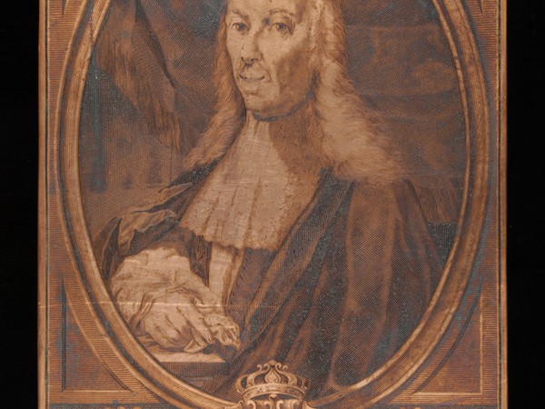 Busto del Granduca Cosimo III (DER frontespiece vol.I), XVIII secolo. Matrice in rame, Norfolk. Holkham Hall
