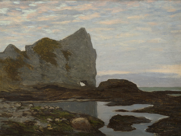 Claude Monet, Étretat, 1864 circa, Olio su tela, 41 x 27 cm, Collection Association Peindre en Normandie, Caen