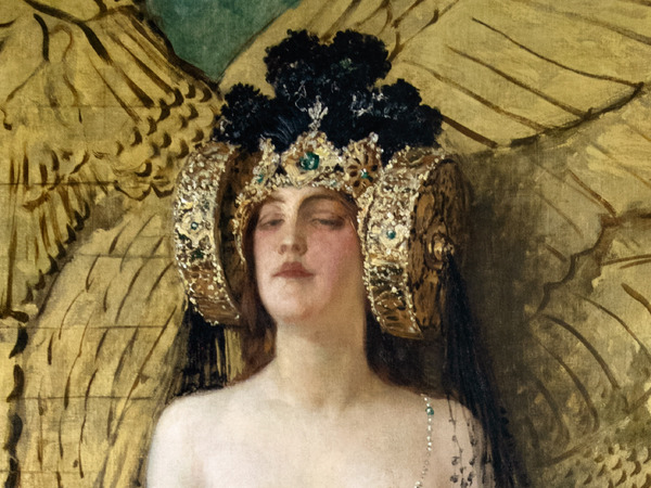 Cesare Saccaggi, A Babilonia (Semiramide), circa 1905, olio su tela con oro e pietre colorate, courtesy &copy; Fondazione Magnani Rocca