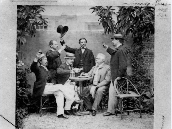 foto Michele Mang - Roma, Brindisi a Pompeo Bonfili, ante 1870