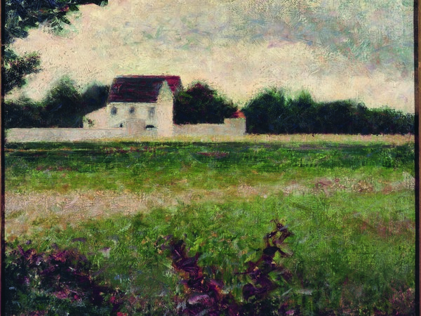 Georges Seurat (Parigi,1859‐1891), Paysage de l'Ile-de-France, 1881‐1882. Olio su tela, cm 32 x 40. Bordeaux,Musée des Beaux‐Arts. Photo © RMN‐Grand Palais/A. Danvers