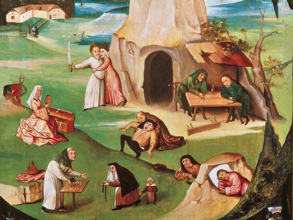 Hieronymus Bosch, I sette peccati capitali, 1500-1515, Olio su tavola, 56 x 86.5 cm, Geneva Fine Arts Foundation, Ginevra