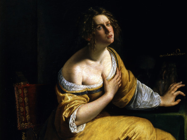 Artemisia Gentileschi, La conversione della Maddalena, 1616-17 ca., Olio su tela, 108 x 146.5 cm, Firenze, Gallerie degli Uffizi | Gabinetto Fotografico delle Gallerie degli Uffizi