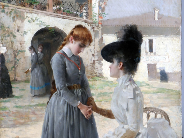 Vittorio Corcos, Visita al convento, 1887, collezione privata