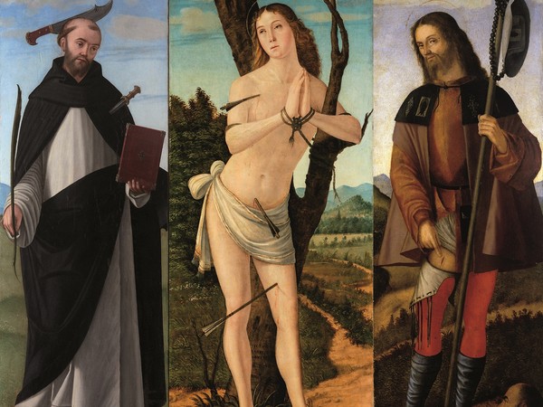 Vittore Carpaccio, Trittico di Santa Fosca, San Pietro Martire, Museo Correr, Venezia San Sebastiano, Strossmayerova Galerija Starih Majstora, Zagabria San Rocco. Accademia Carrara, Bergamo
