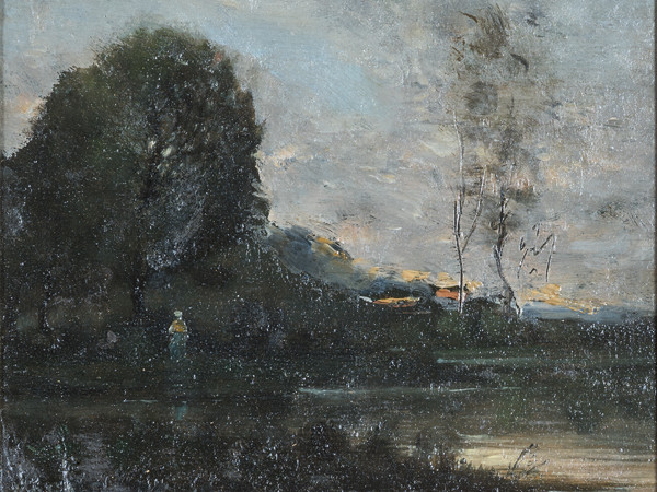 Jean Baptiste Camille Corot, Paesaggio. Olio su tela, cm 15,2 x 18,2. Johannesburg Art Gallery, Johannesburg
