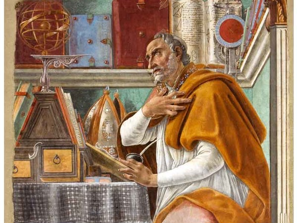 Sandro Botticelli, Sant'Agostino nello studio, 1480 circa. Affresco, cm 152×112. Chiesa di Ognissanti, Firenze