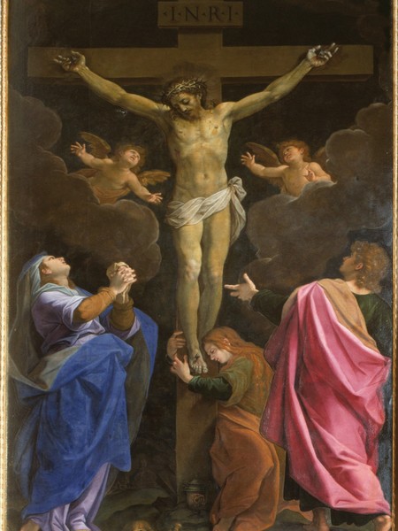 Pomarancio, Crocifissione, opera su tavola lignea, cm 334x21