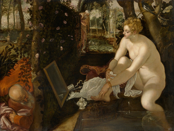 Tintoretto, <em>Susanna e i vecchioni</em>, 1555 circa, Olio su tela, 194 x 147 cm, Vienna, Kunsthistorisches Museum, Gemäldegalerie | <em>Tintoretto 500</em><br /><br />